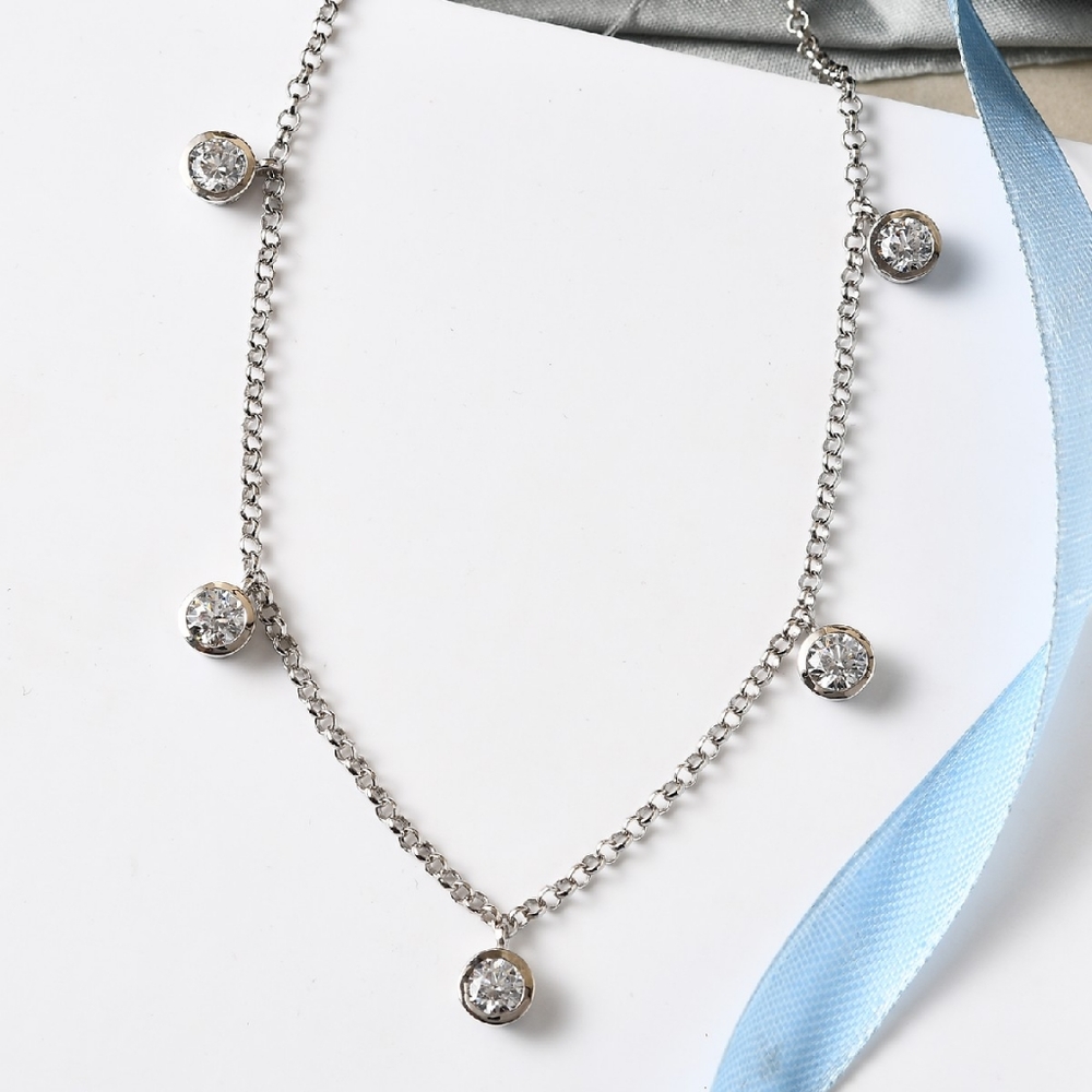 🔥PRICE DROP🔥NWT SWAROVSKI ®️ CZ 18" NECKLACE IN PLATINUM OVER STERLING SILVER